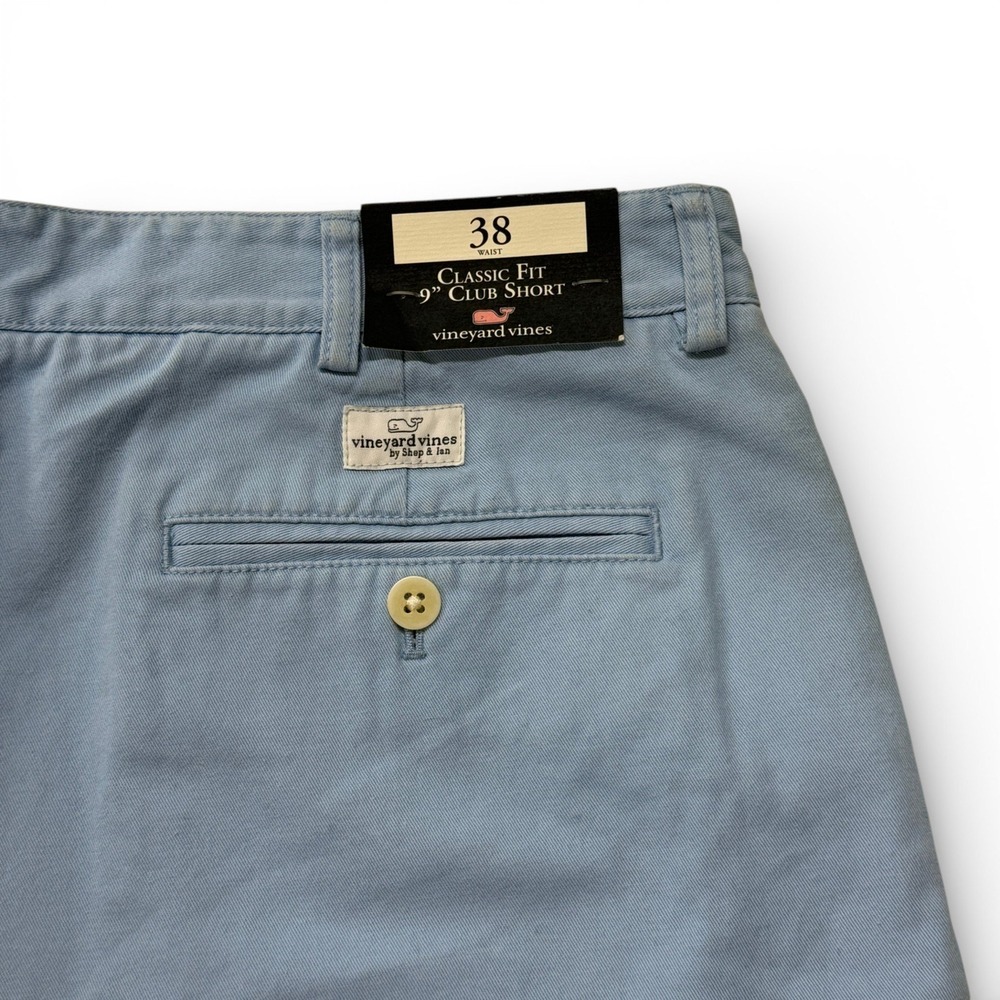 Vineyard Vines Mens 38 9 Inch Club Shorts Light Blue Cotton Twill NWT Chino Golf - Picture 7 of 10